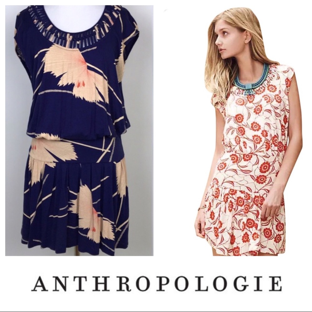 Anthropologie Leif Notes Drop Waist Casual Dress - Picture 1 of 6